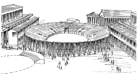 Drawing of Roman Arena to show spatial context